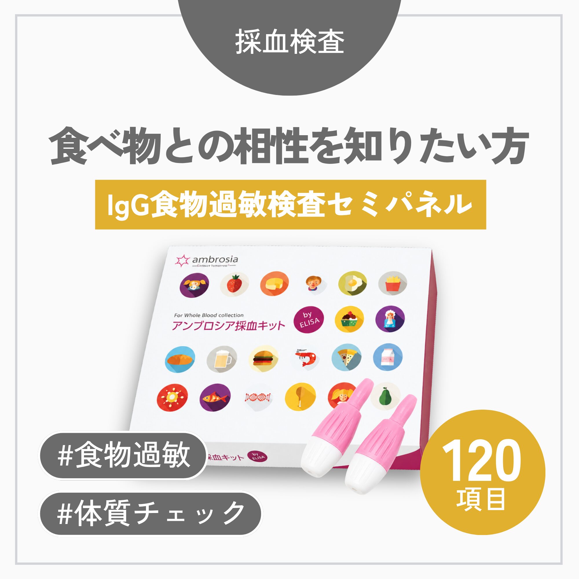 IgG食物過敏セミパネル（120項目）